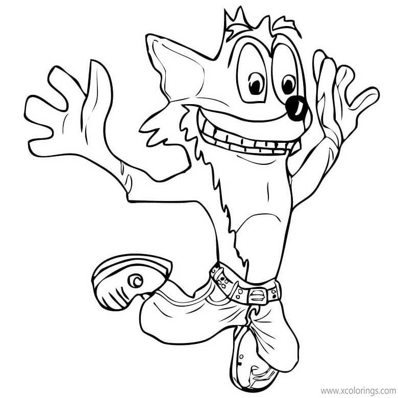 Free Crash Bandicoot Outline Coloring Pages printable