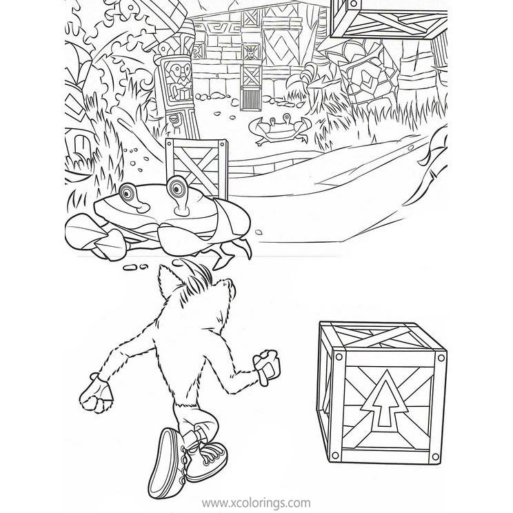 Free Crash Bandicoot and Crabs Coloring Pages printable