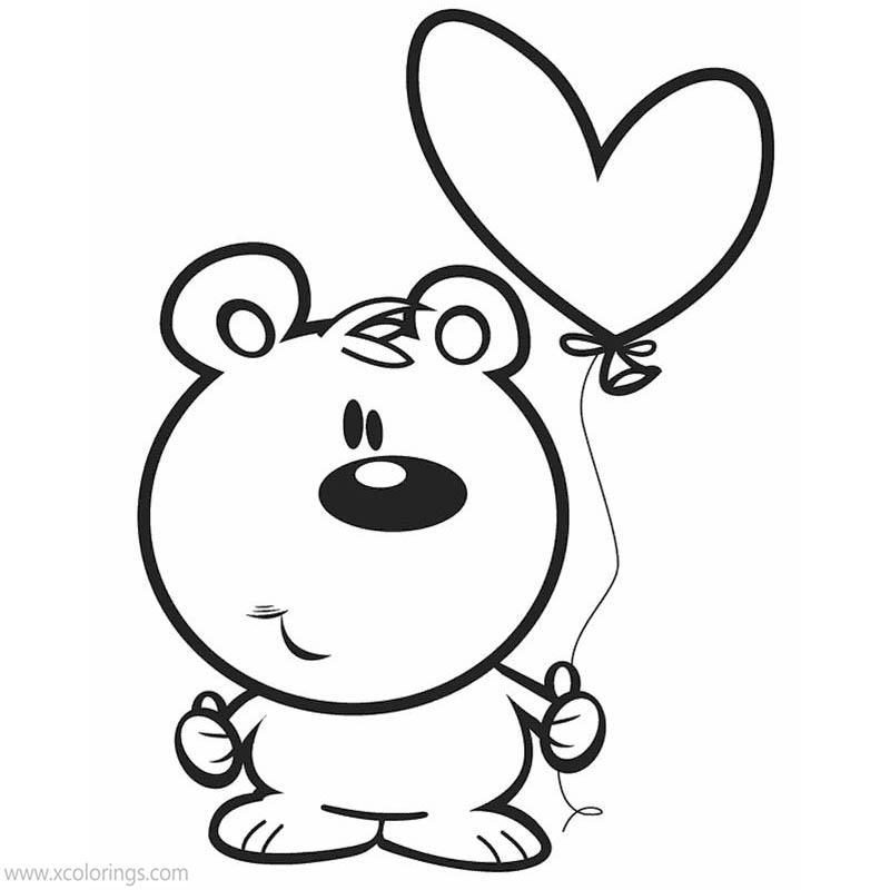 Free Cute Valentines Animal Coloring Pages printable