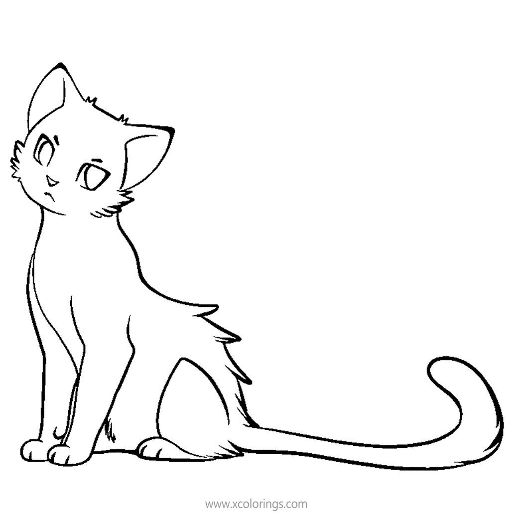 Free Cute Warrior Cat Coloring Pages printable