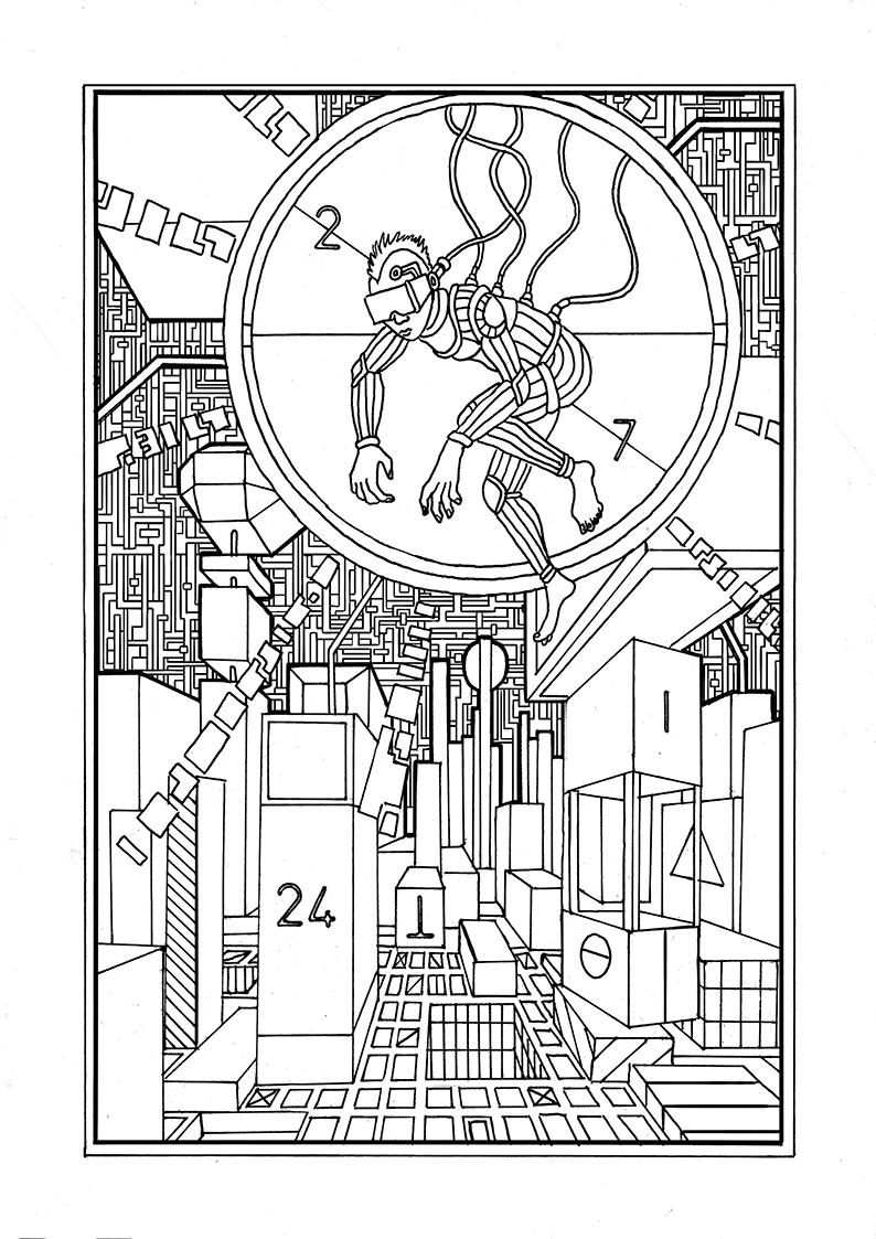 Free Cyberpunk Coloring Pages Black and White printable