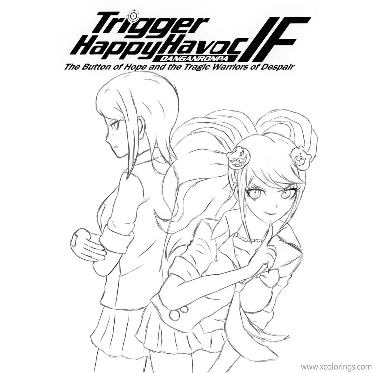 Free Danganronpa Coloring Pages Black and White printable