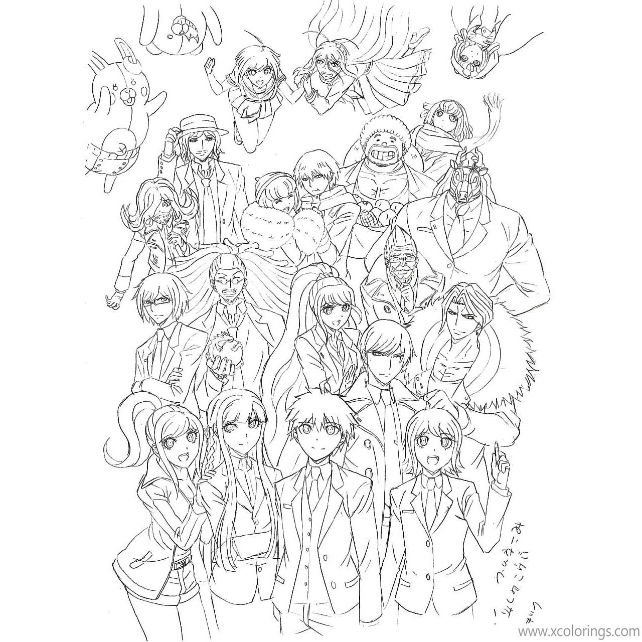 Danganronpa Coloring Pages Characters - XColorings.com