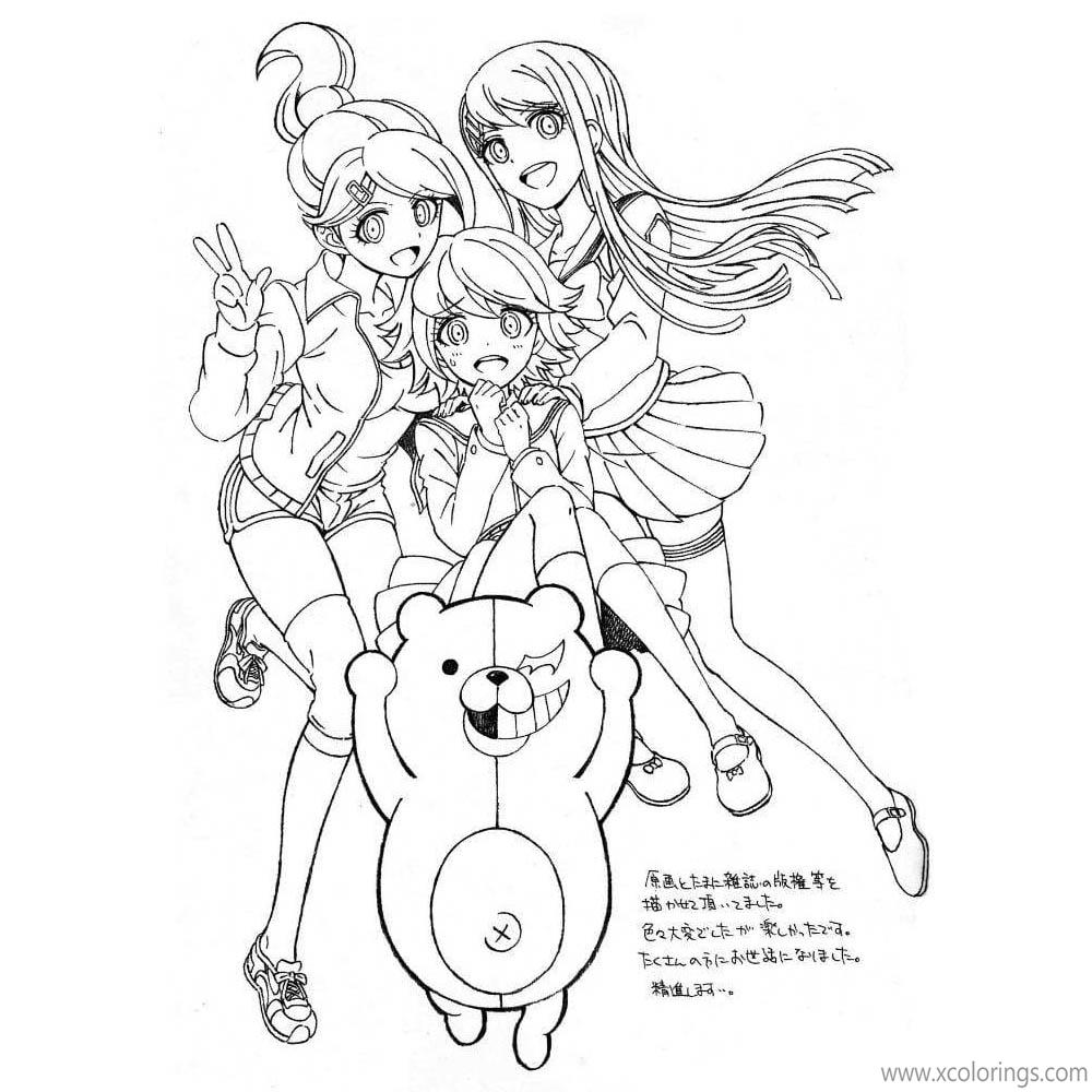 Free Danganronpa Coloring Pages Girl Characters printable
