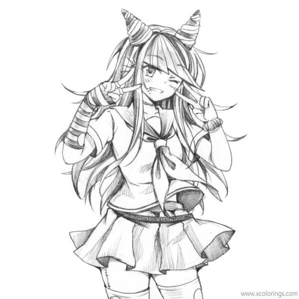 Danganronpa Characters Coloring Pages Junko Enoshima - XColorings.com