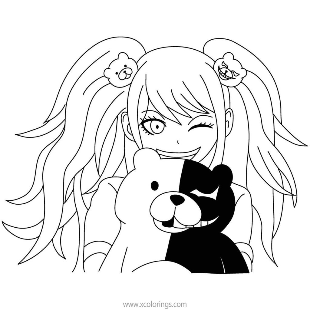 Danganronpa Coloring Pages Monokuma Bear - XColorings.com