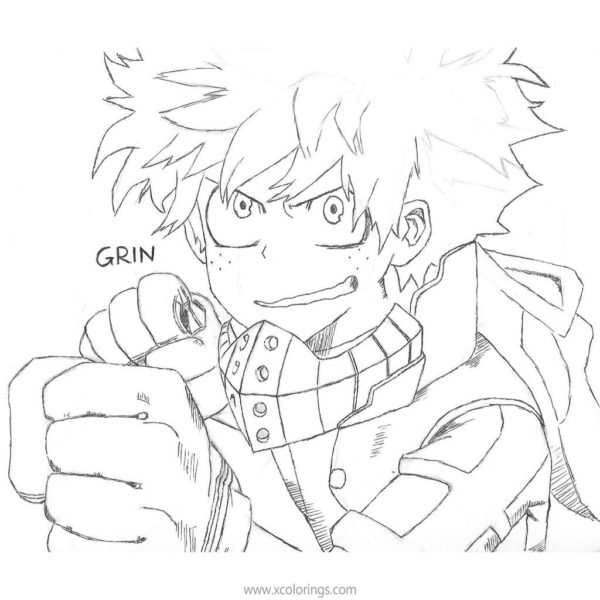 Deku Coloring Pages from My Hero Academia - XColorings.com