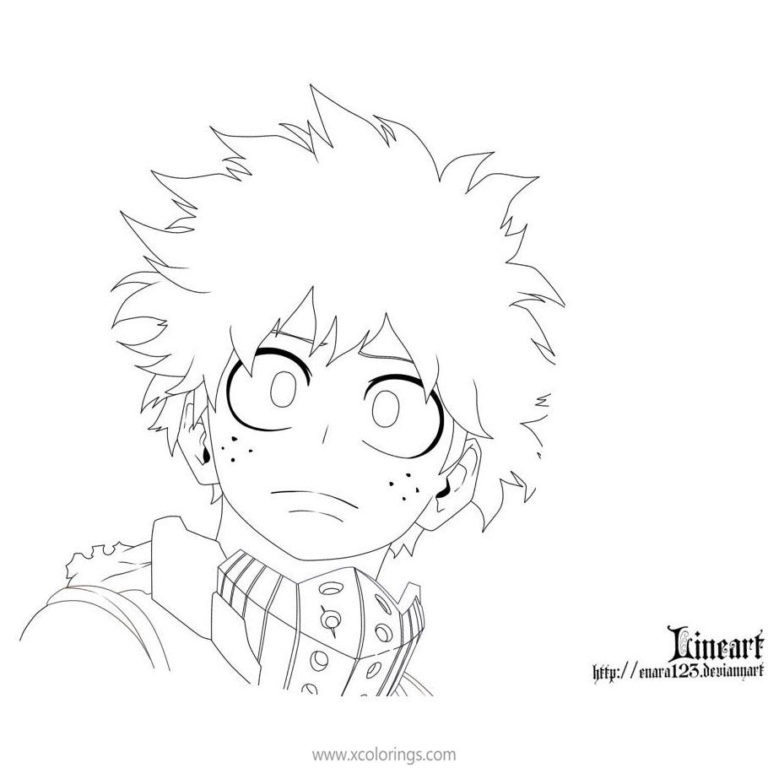 Deku Coloring Pages Izuku Midoriya - XColorings.com