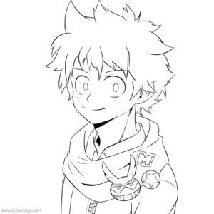 Deku Coloring Pages Ready to Fight - XColorings.com