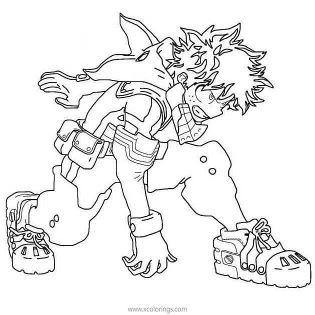 Free Deku Coloring Pages Ready to Fight printable