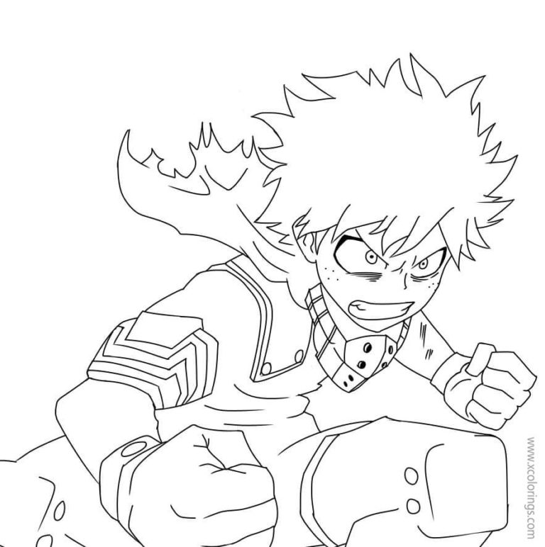 Deku Izuku Midoriya Coloring Pages - XColorings.com