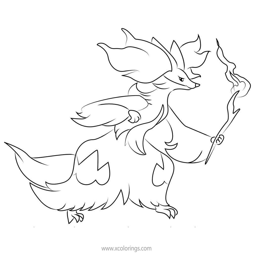Free Delphox Pokemon Coloring Pages printable