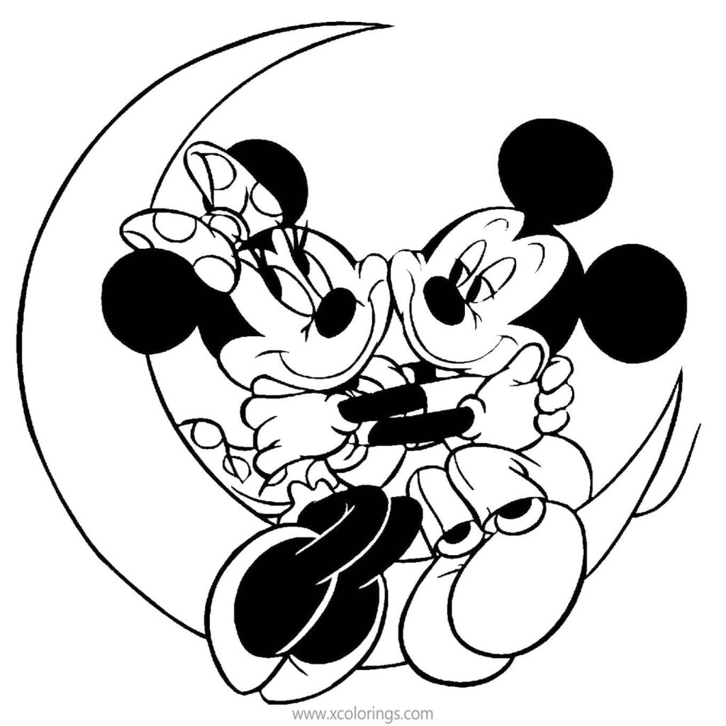 Disney Minnie Mouse Valentines Day Coloring Pages - XColorings.com