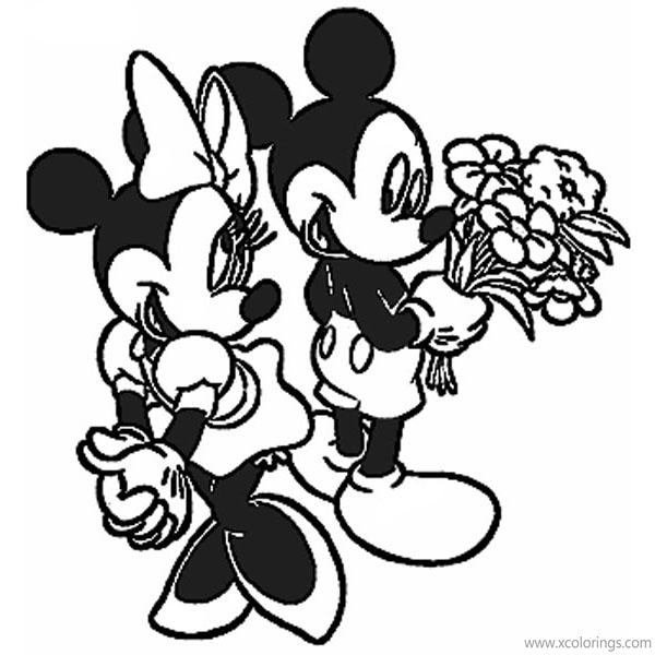 Free Disney Mickey Mouse Valentines Coloring Pages printable