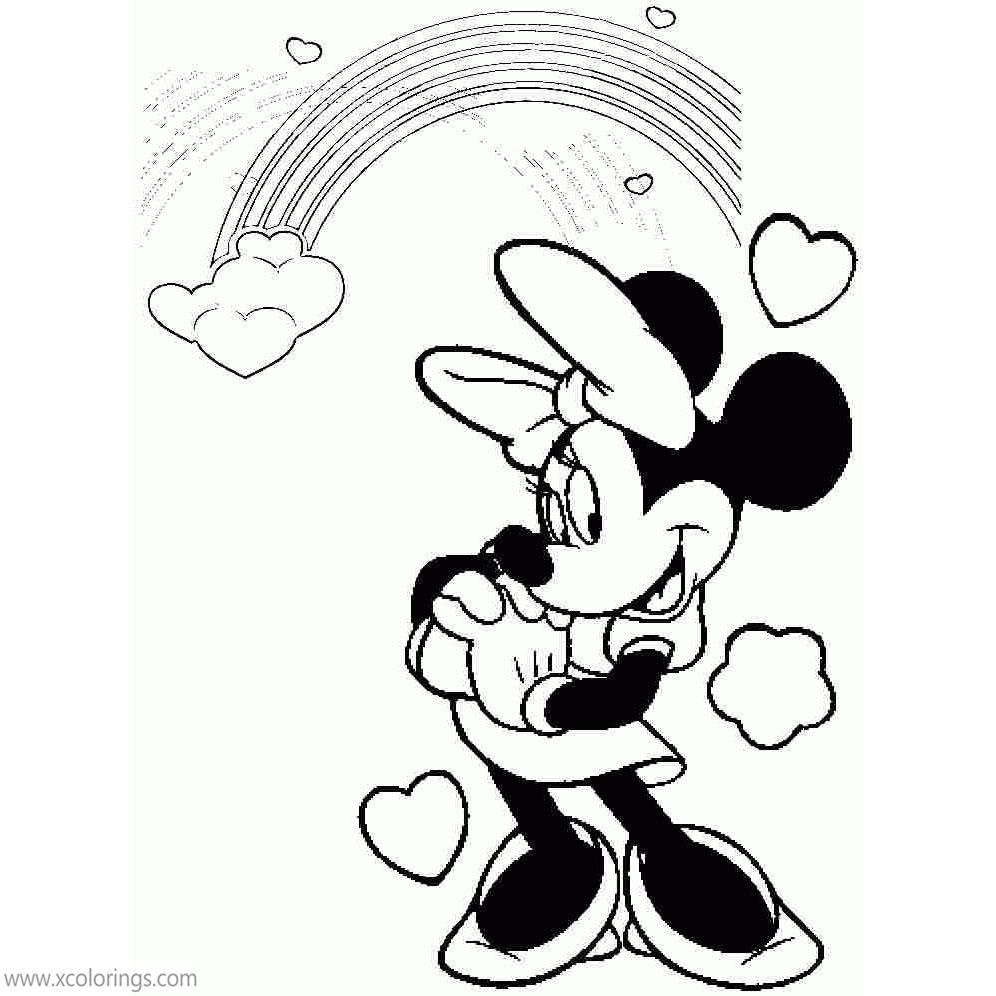 Free Disney Minnie Mouse Valentines Coloring Pages printable