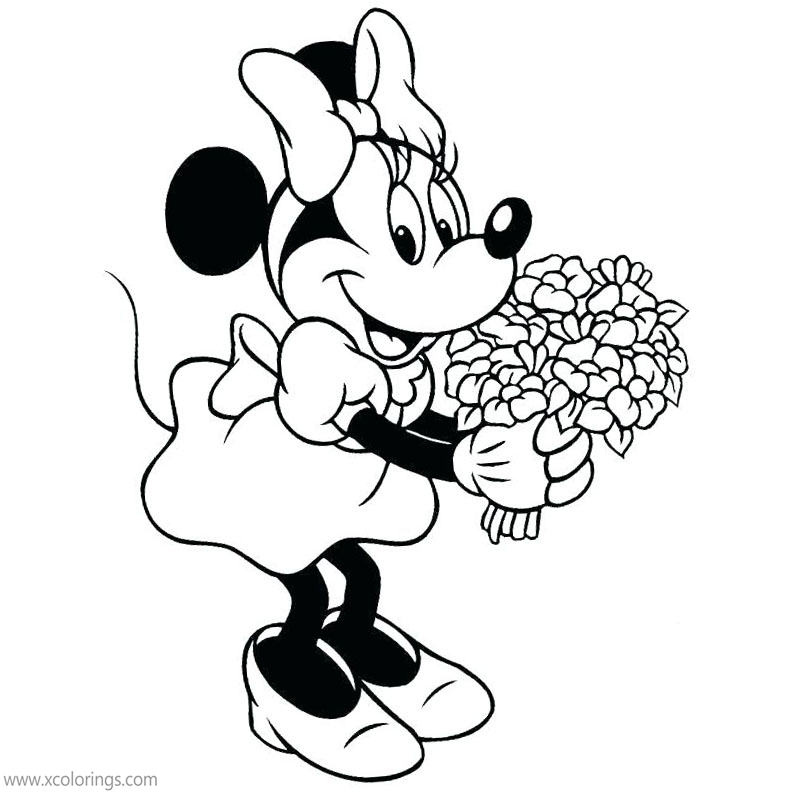Free Disney Minnie Mouse Valentines Day Coloring Pages printable