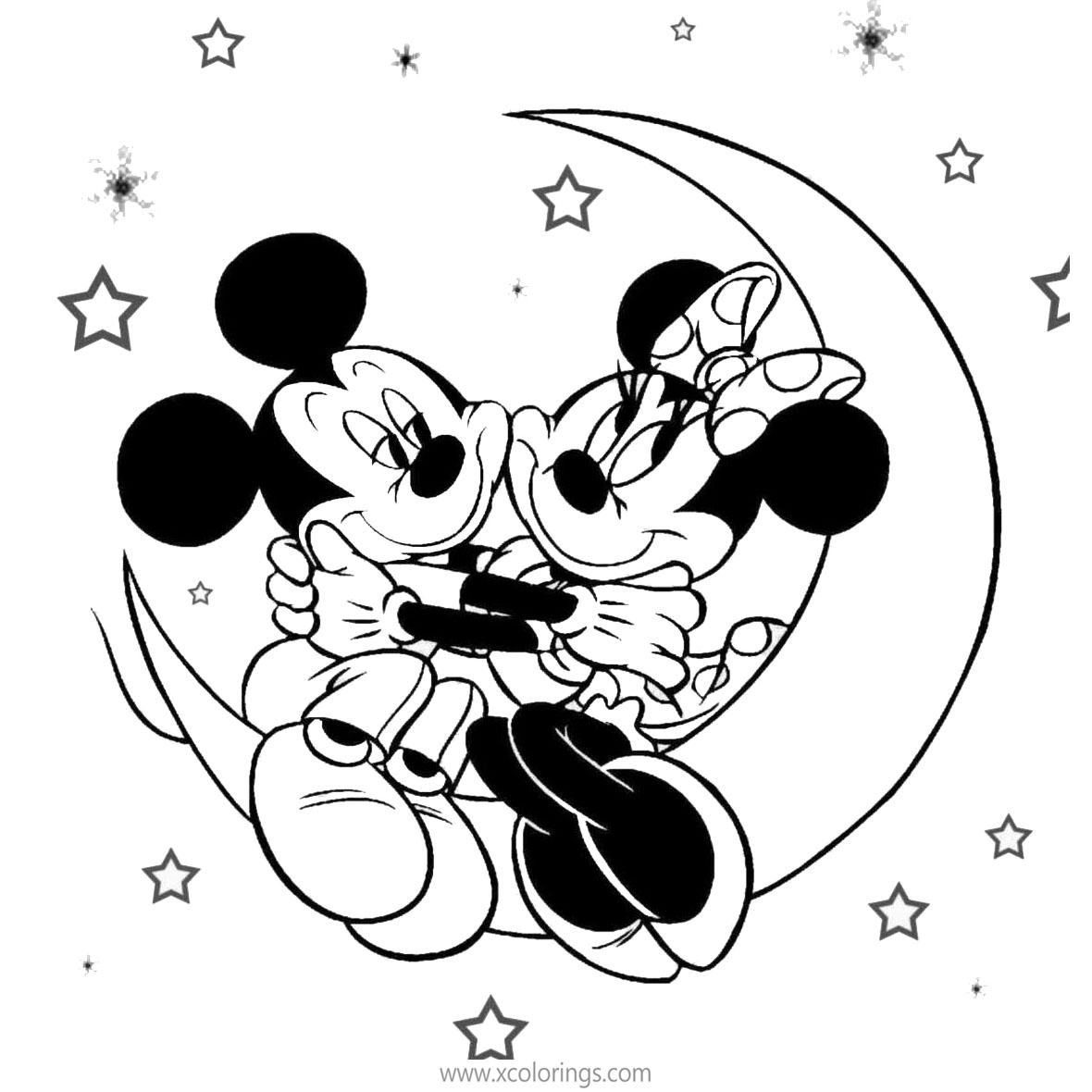 Free Disney Valentines Coloring Pages Mickey and Minnie Mouse printable