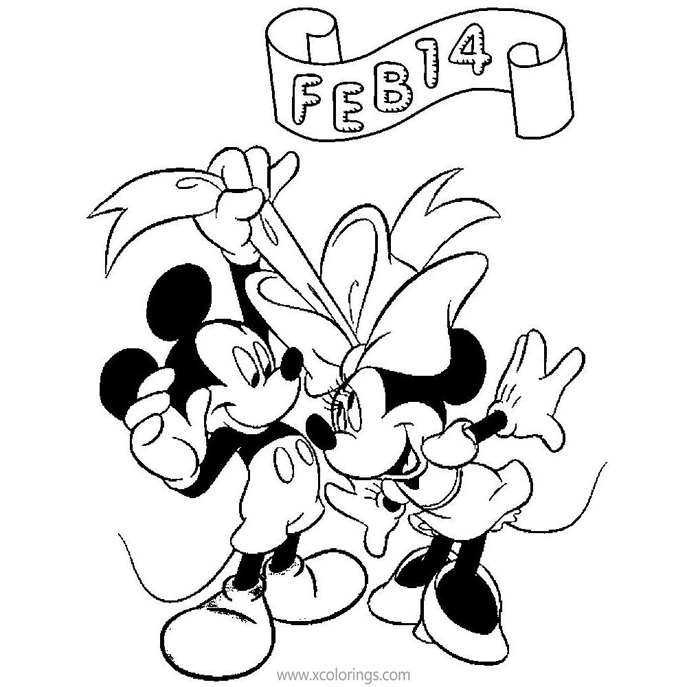 Free Disney Valentines Day Coloring Pages Feb 14 printable