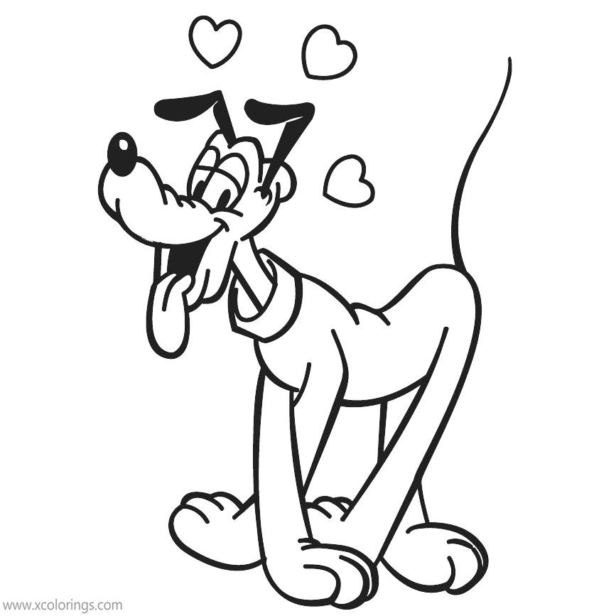 Free Disney Valentines Day Coloring Pages Pluto printable