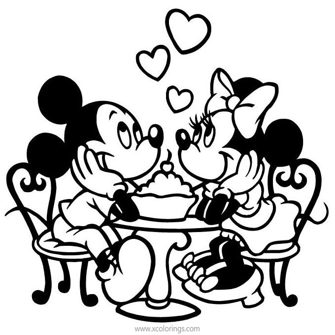Free Disney Valentines Day Food Coloring Pages printable