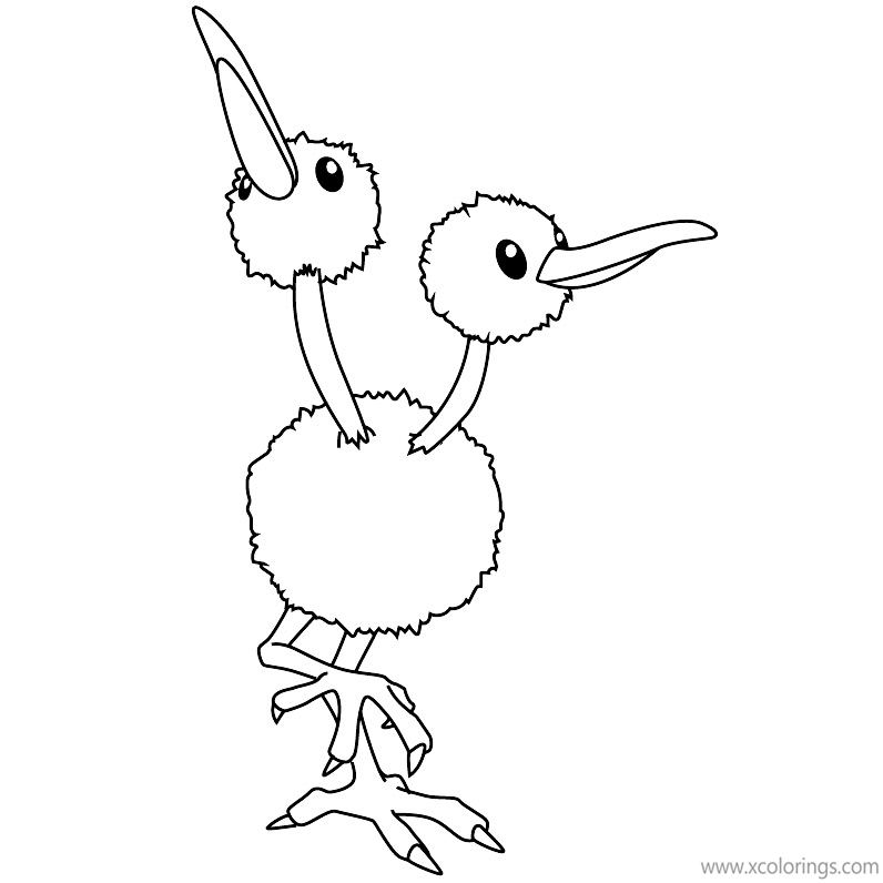 Free Doduo Pokemon Coloring Pages printable