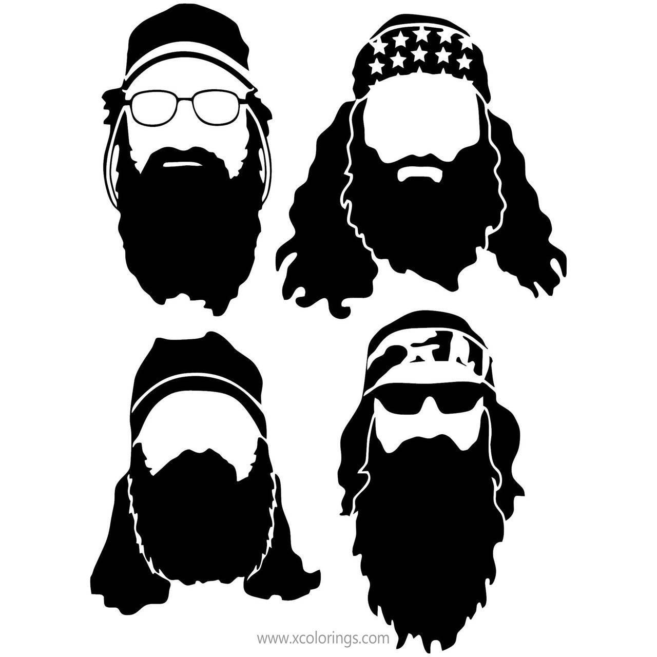 Free Duck Dynasty Coloring Pages Heads printable