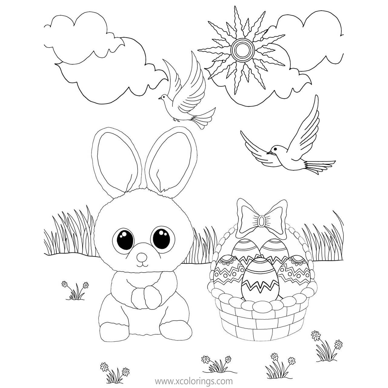 Free Easter Beanie Boos Coloring Pages printable