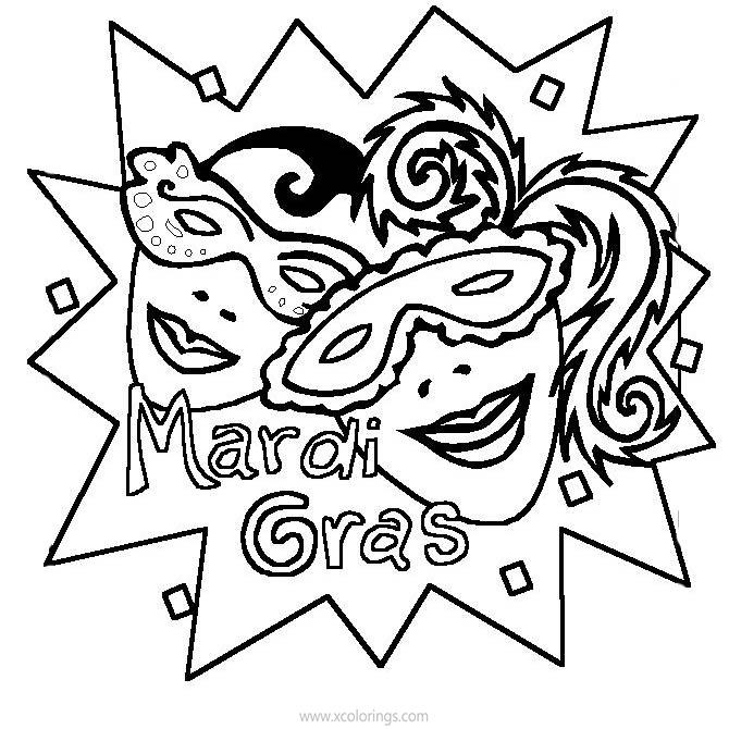 Free Free Mardi Gras Masks Coloring Pages printable