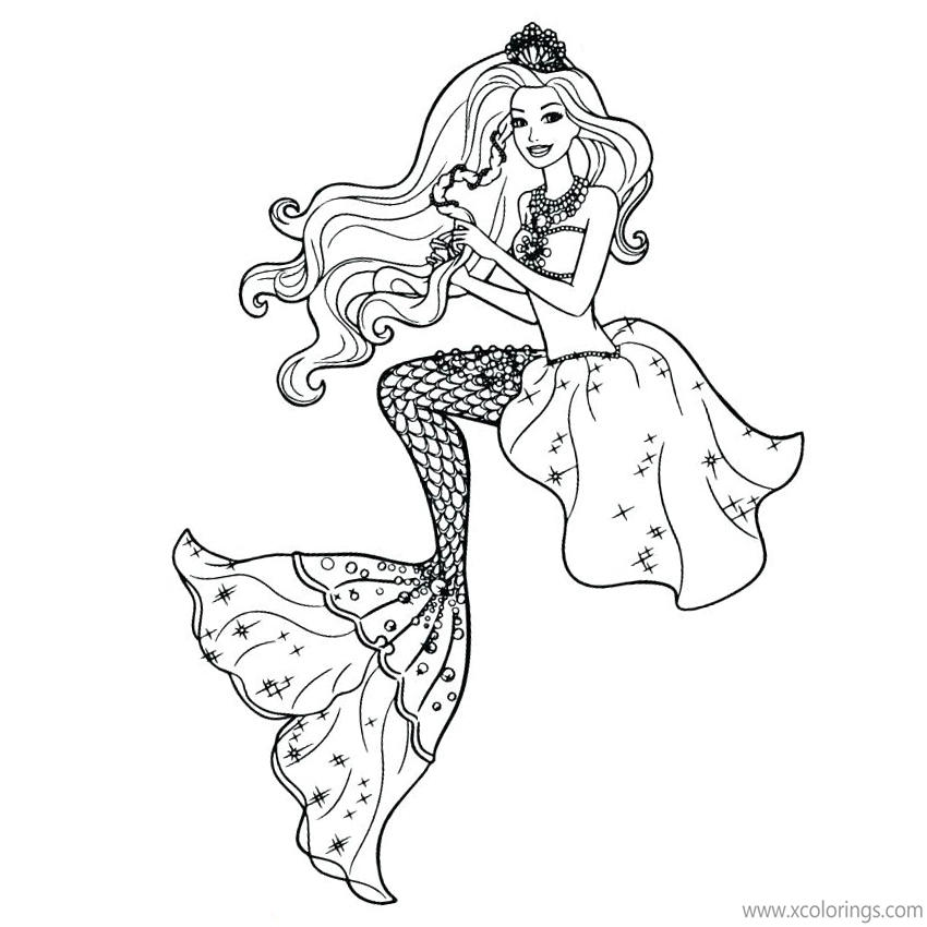 Free Great Barbie Mermaid Coloring Pages printable