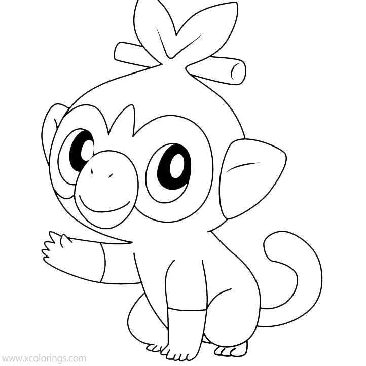 Free Grookey Pokemon Coloring Pages printable