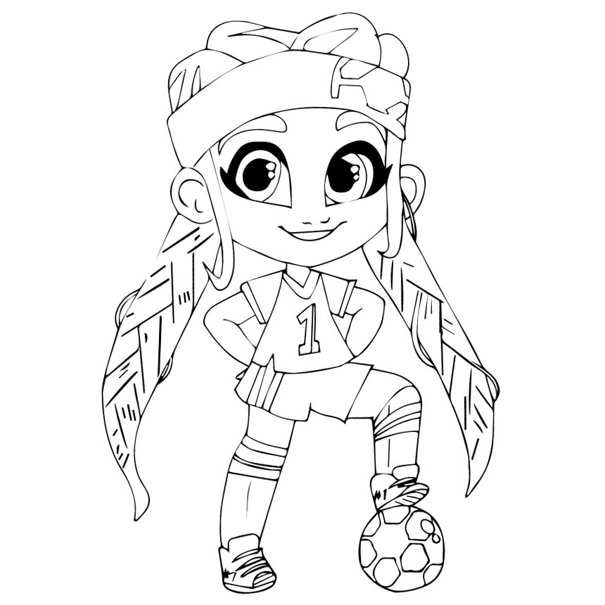 Free Hairdorables Coloring Pages Character with Soccer printable