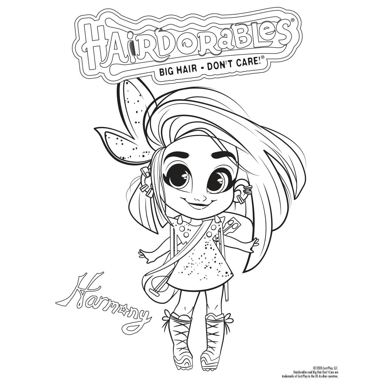 Free Hairdorables Coloring Pages Chibi Harmony printable