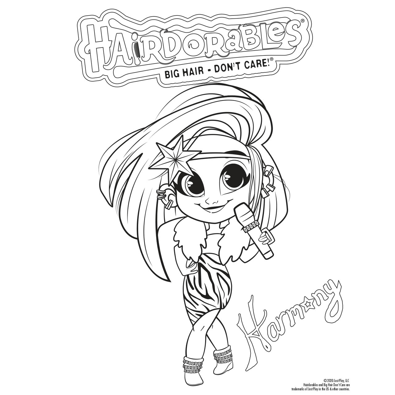 Free Hairdorables Coloring Pages Harmony is Singing printable