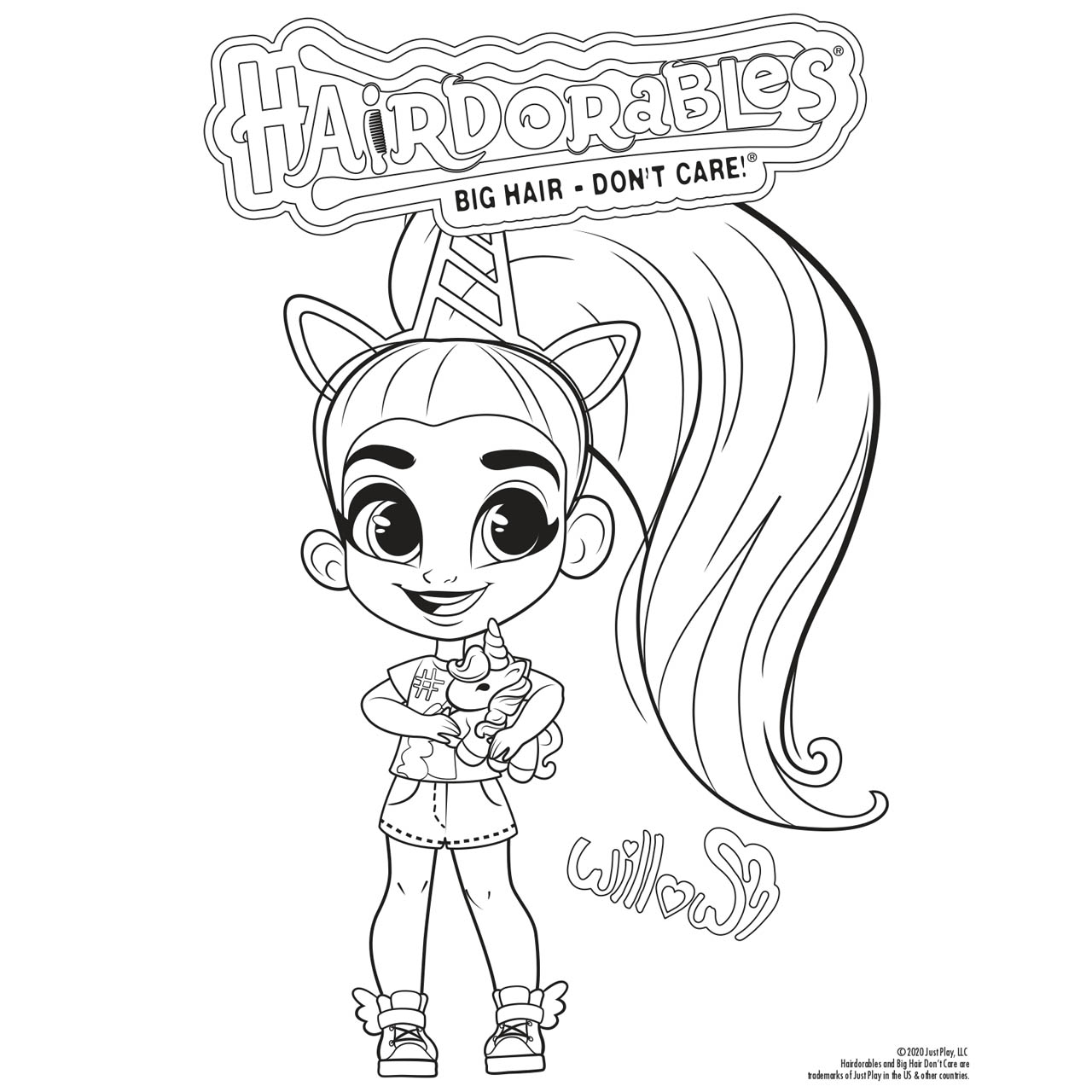 Free Hairdorables Unicorn Coloring Pages printable