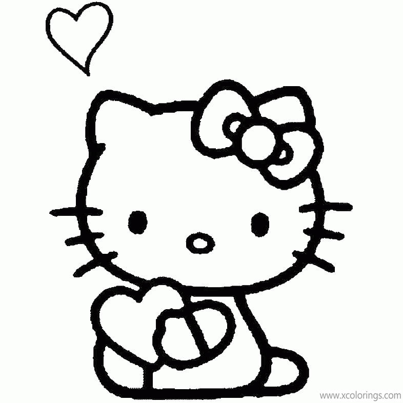Free Hello Kitty Valentines Day Coloring Book printable