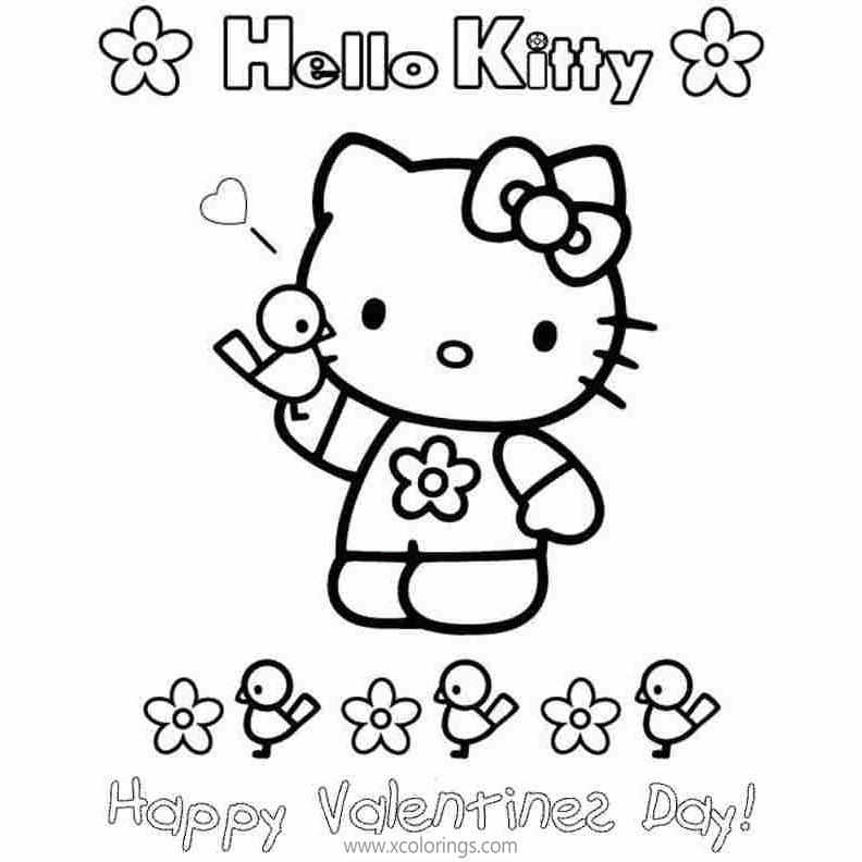 Free Hello Kitty Valentines Day Coloring Pages Printable printable