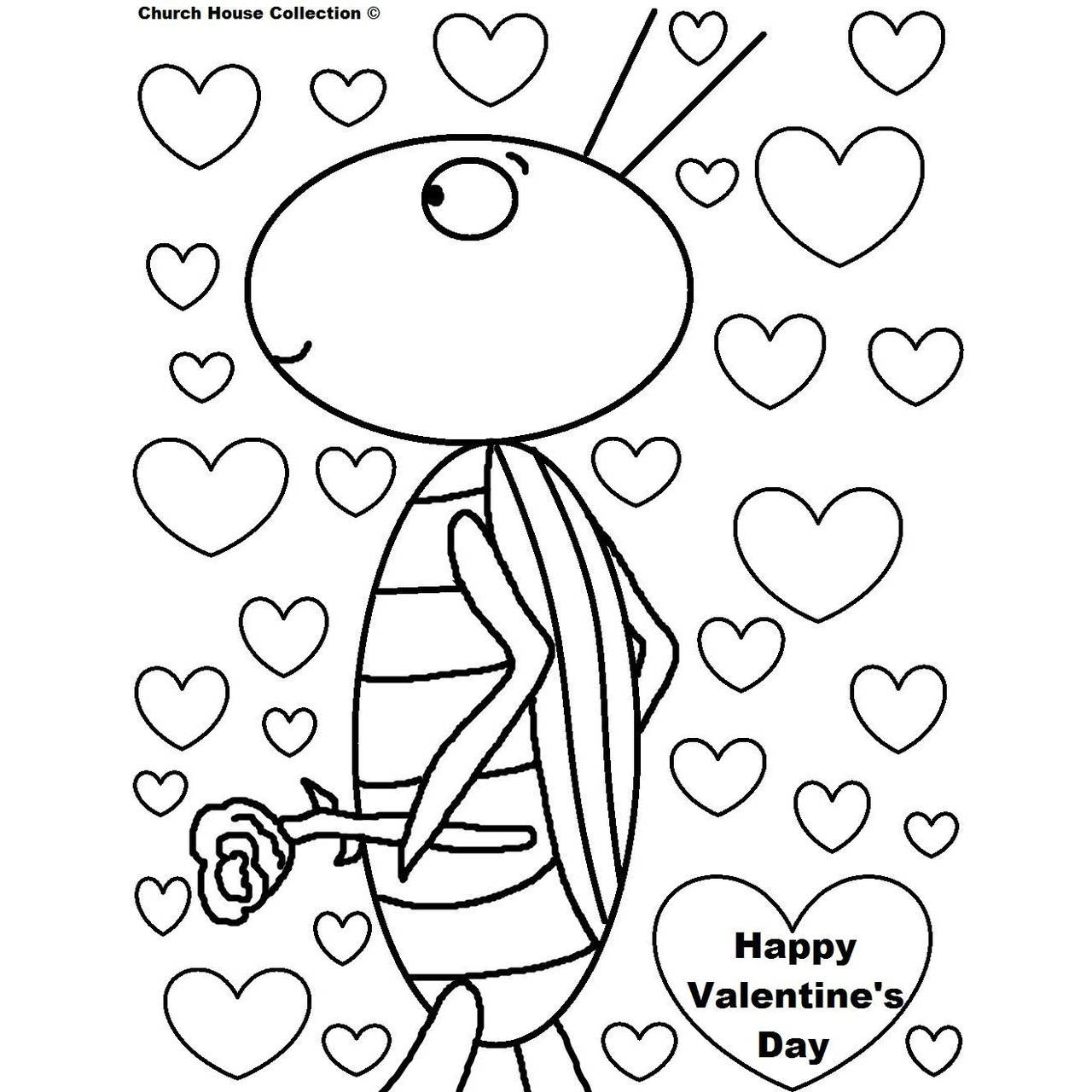 Free Insect Valentines Day Coloring Pages printable