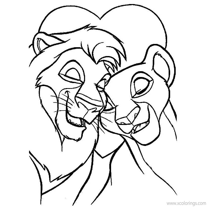 Free Lion King Valentines Day Coloring Pages printable