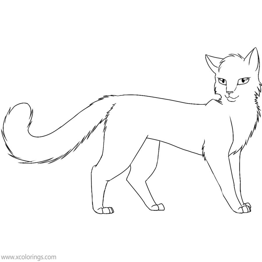 Free Long Tail Warrior Cat Coloring Pages printable