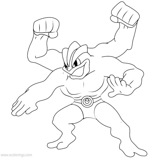 Free Machamp Pokemon Coloring Pages printable