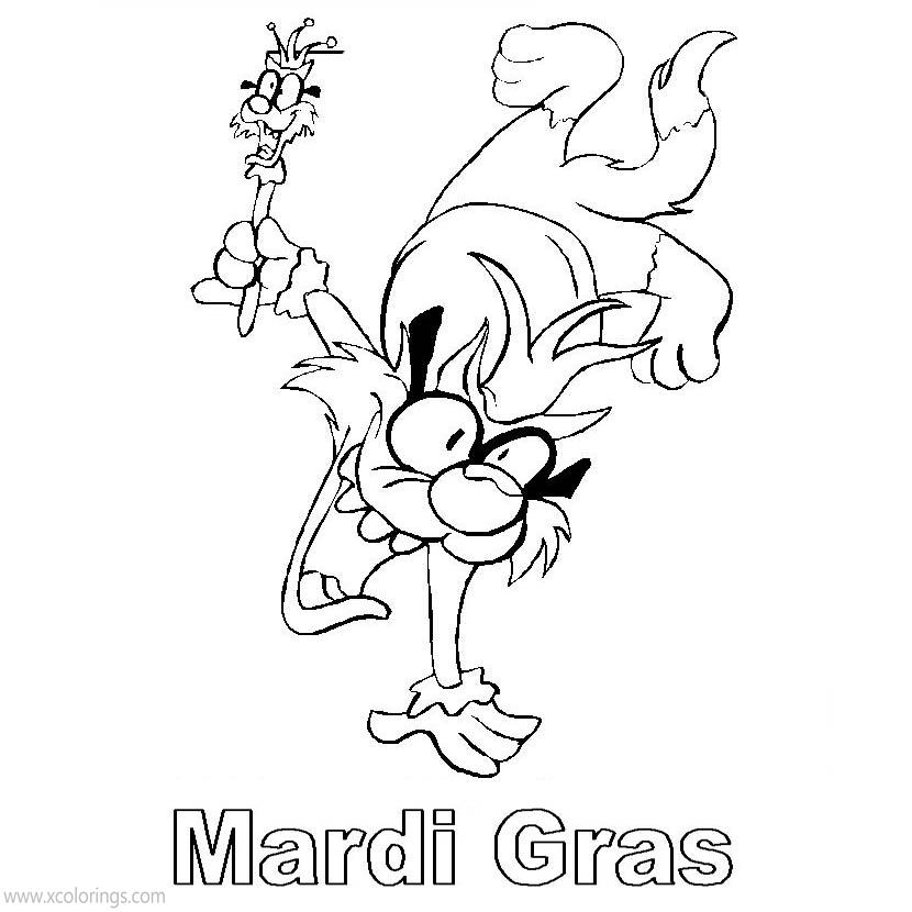 Free Mardi Gras Animal Jester Coloring Pages printable