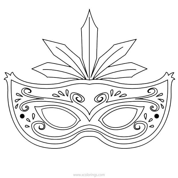 Free Mardi Gras Coloring Pages Mask Linear printable