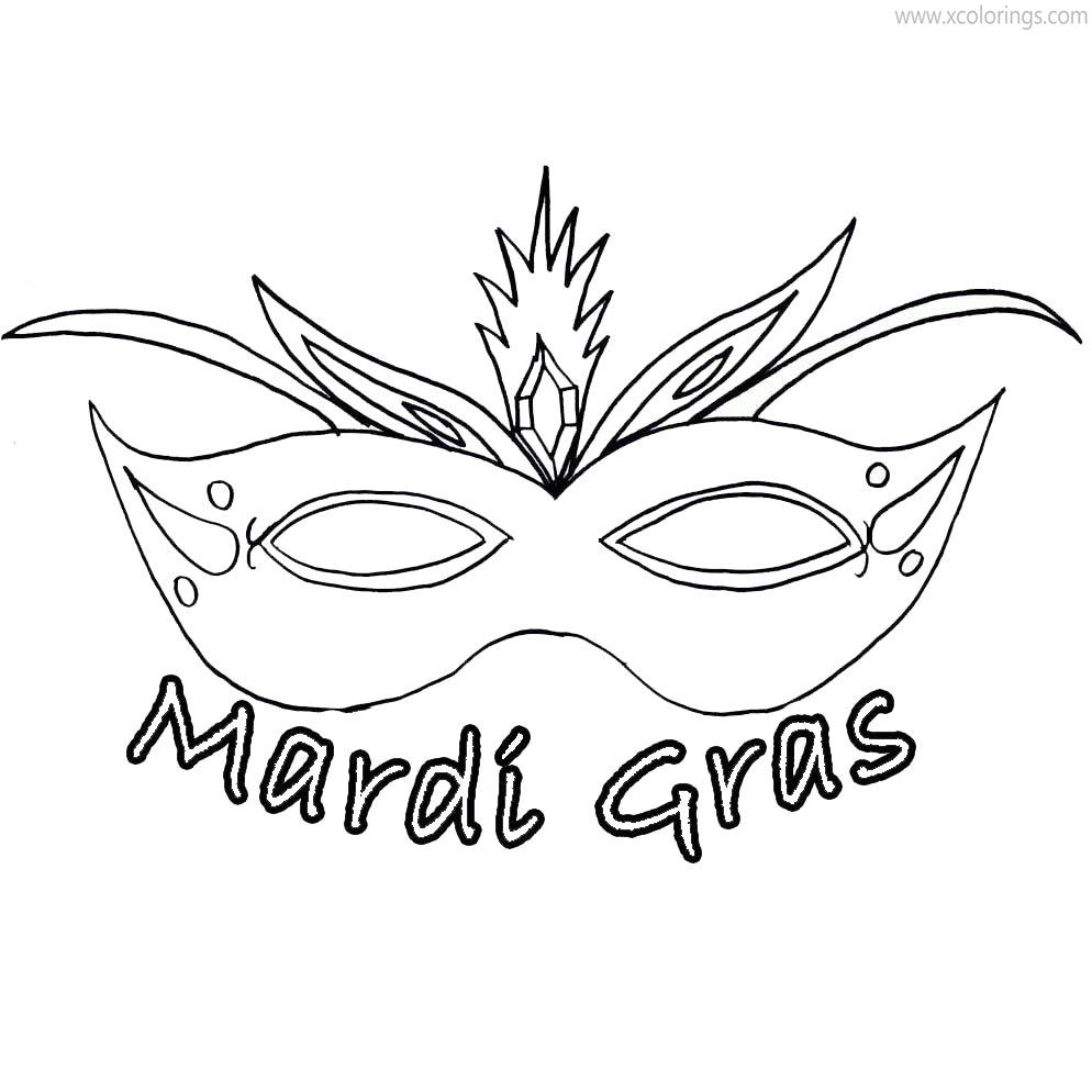 Free Mardi Gras Coloring Pages Mask Outline printable