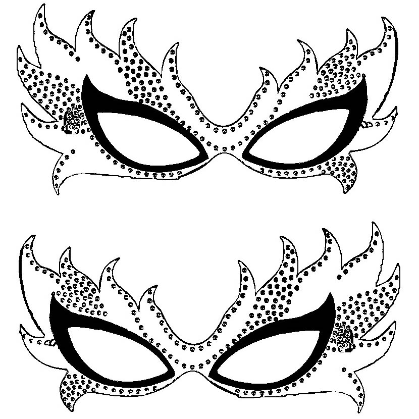 Free Mardi Gras Coloring Pages Mask Template printable