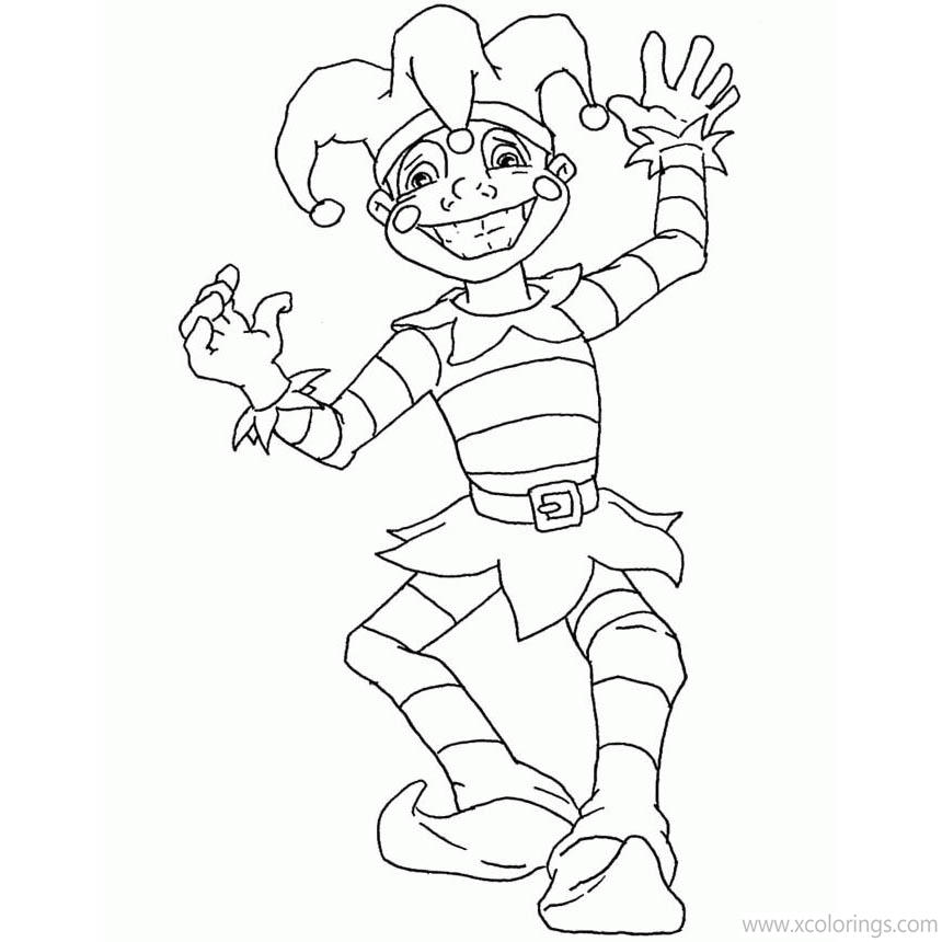 Free Mardi Gras Jester is Dancing Coloring Pages printable
