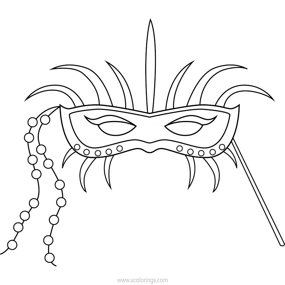 Free Mardi Gras Mask Coloring Pages Craft Template printable