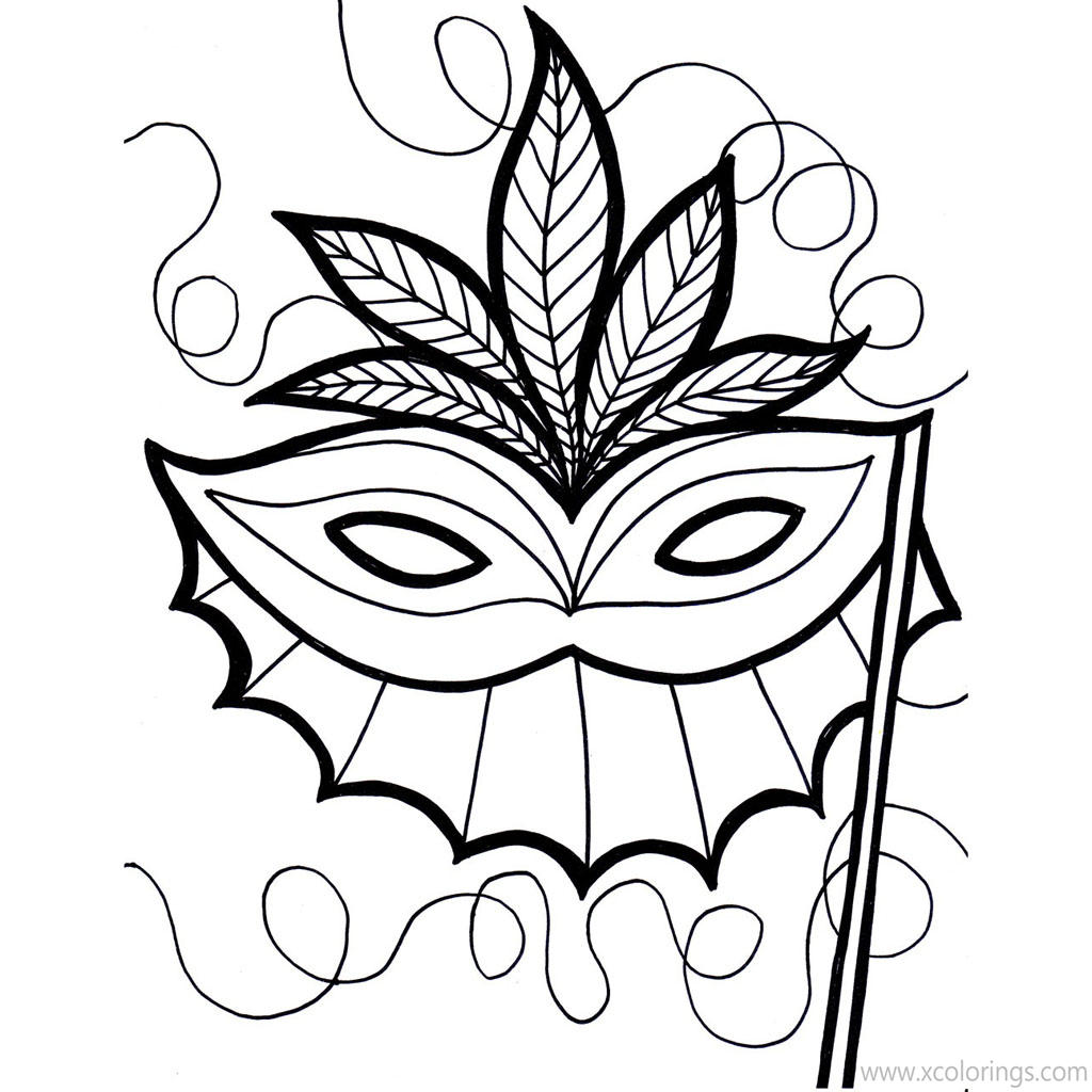 Free Mardi Gras Mask Coloring Pages for Girl printable
