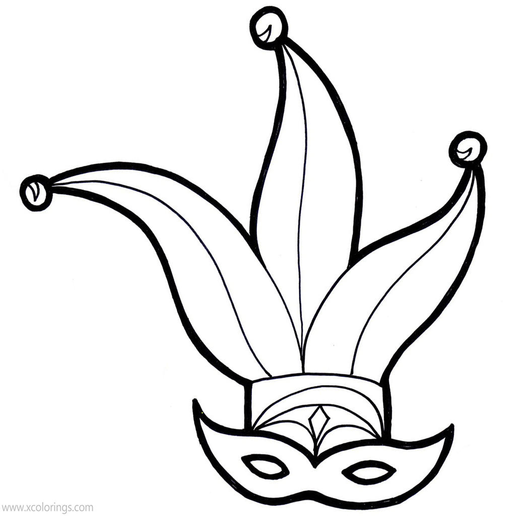 Free Mardi Gras Mask Coloring Pages for Kids printable