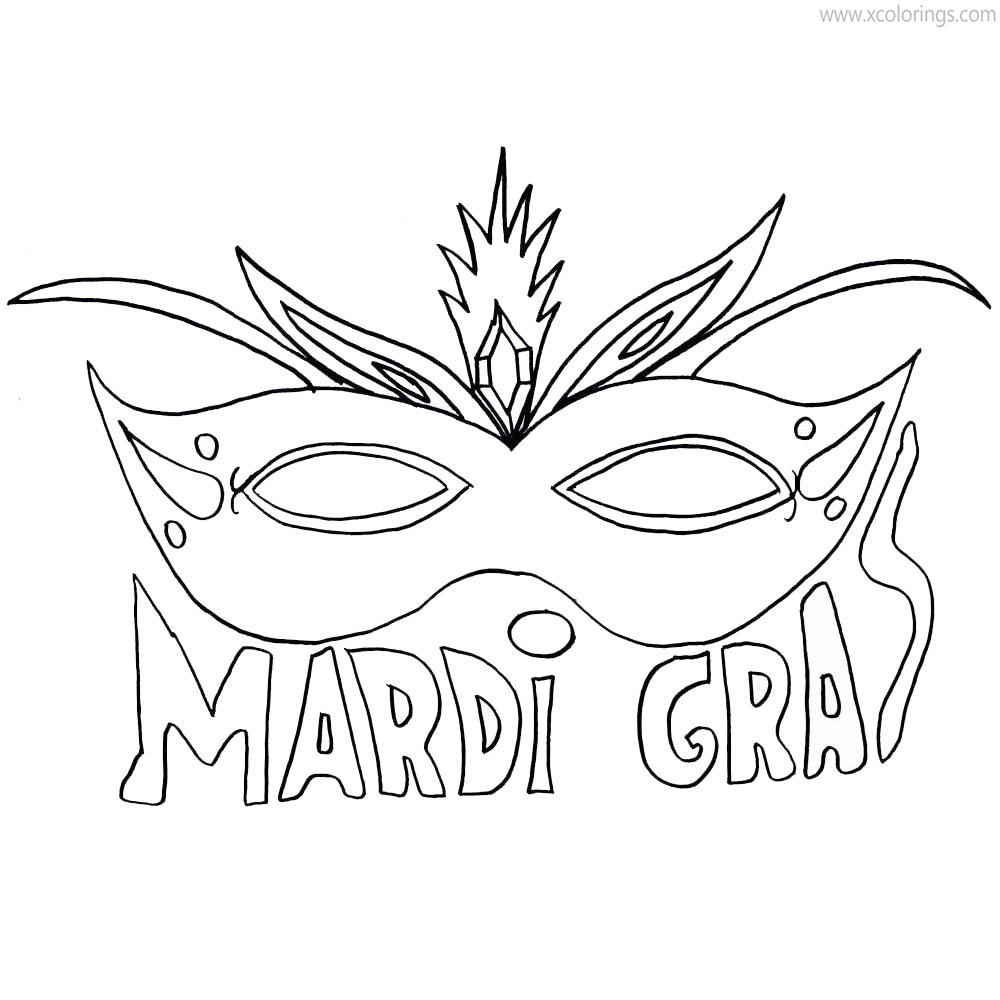 Free Mask of Mardi Gras Coloring Pages printable