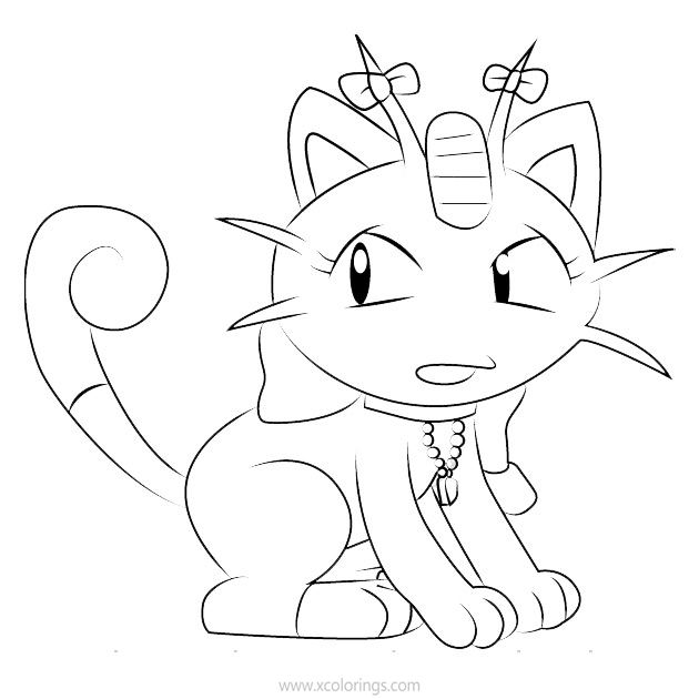 Free Meowzie Pokemon Coloring Pages printable